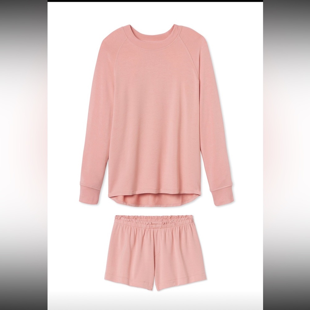 NIB Lake Relaxed shorts set in pink quartz size small